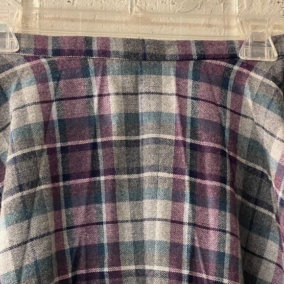 Vintage Sutter Place Plaid Purple Wool Blend Skirt 8 - Picture 3 of 9